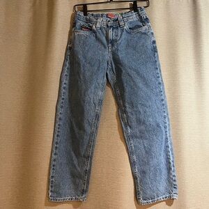 Empyre Kids Loose Fit Blue Wash Jeans - Size 25 - Adjustable Waist Streetwear